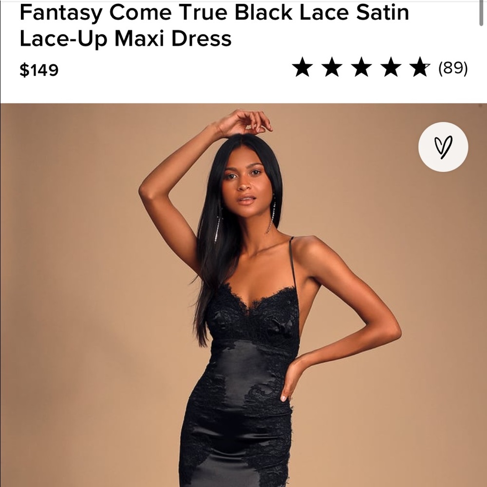 Fantasy Come True Black Lace Satin Lace-Up Maxi Dress